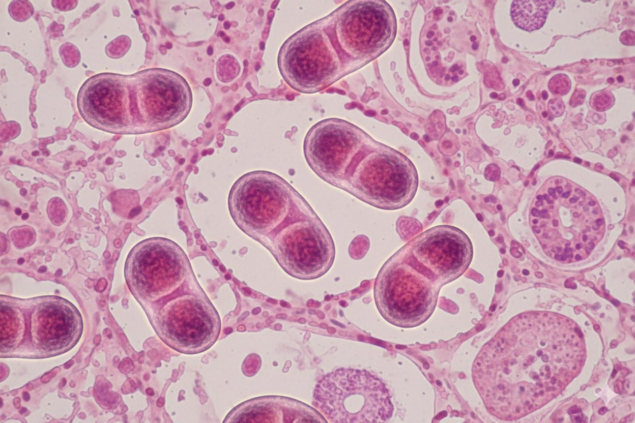 Bacteria under electron microscope